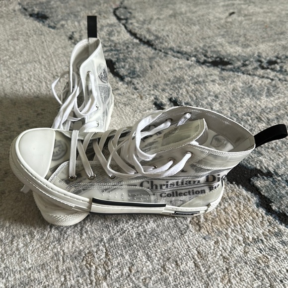 DIOR MEN by KIM JONES B23 Hi Top Newspaper Printed Sneakers - Picture 4 of 10